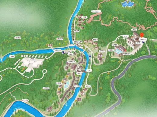 江边乡结合景区手绘地图智慧导览和720全景技术，可以让景区更加“动”起来，为游客提供更加身临其境的导览体验。